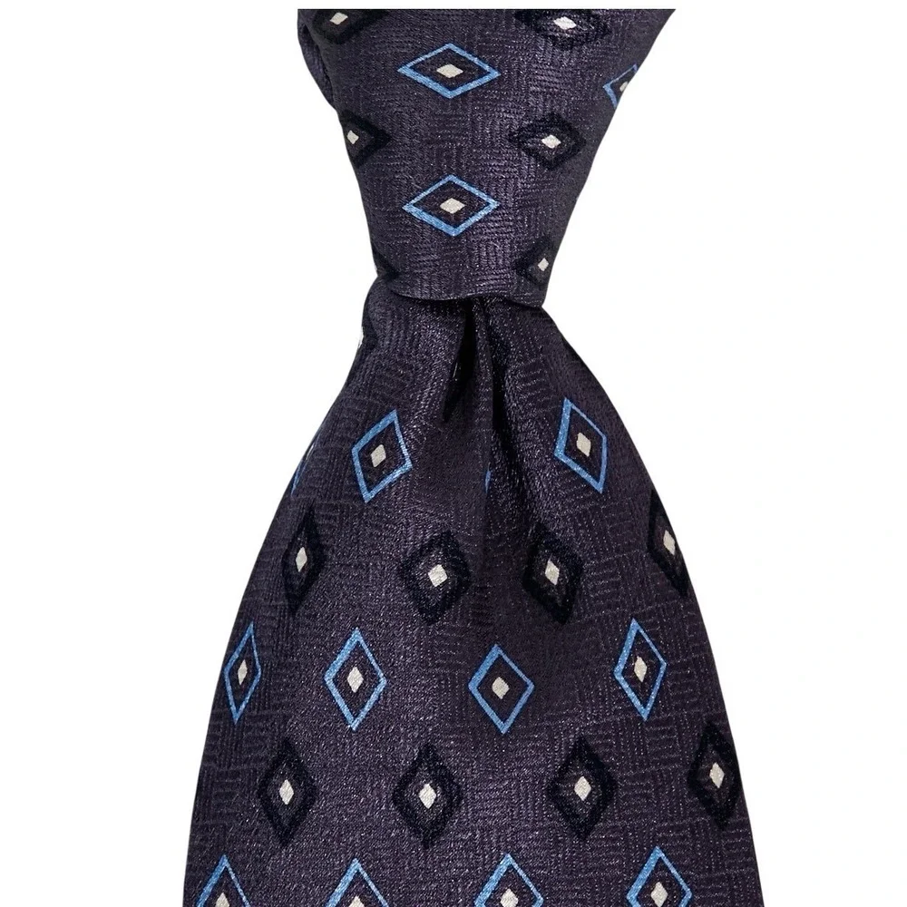 Bill‎ Blass NEO Men's Necktie 100% Silk Designer Purple Geometric Diamond China